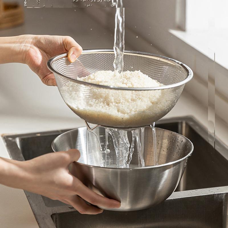 洗菜盆沥水篮不锈钢洗米筛淘米盆厨房洗水果滤水洗米洗菜淘米神器