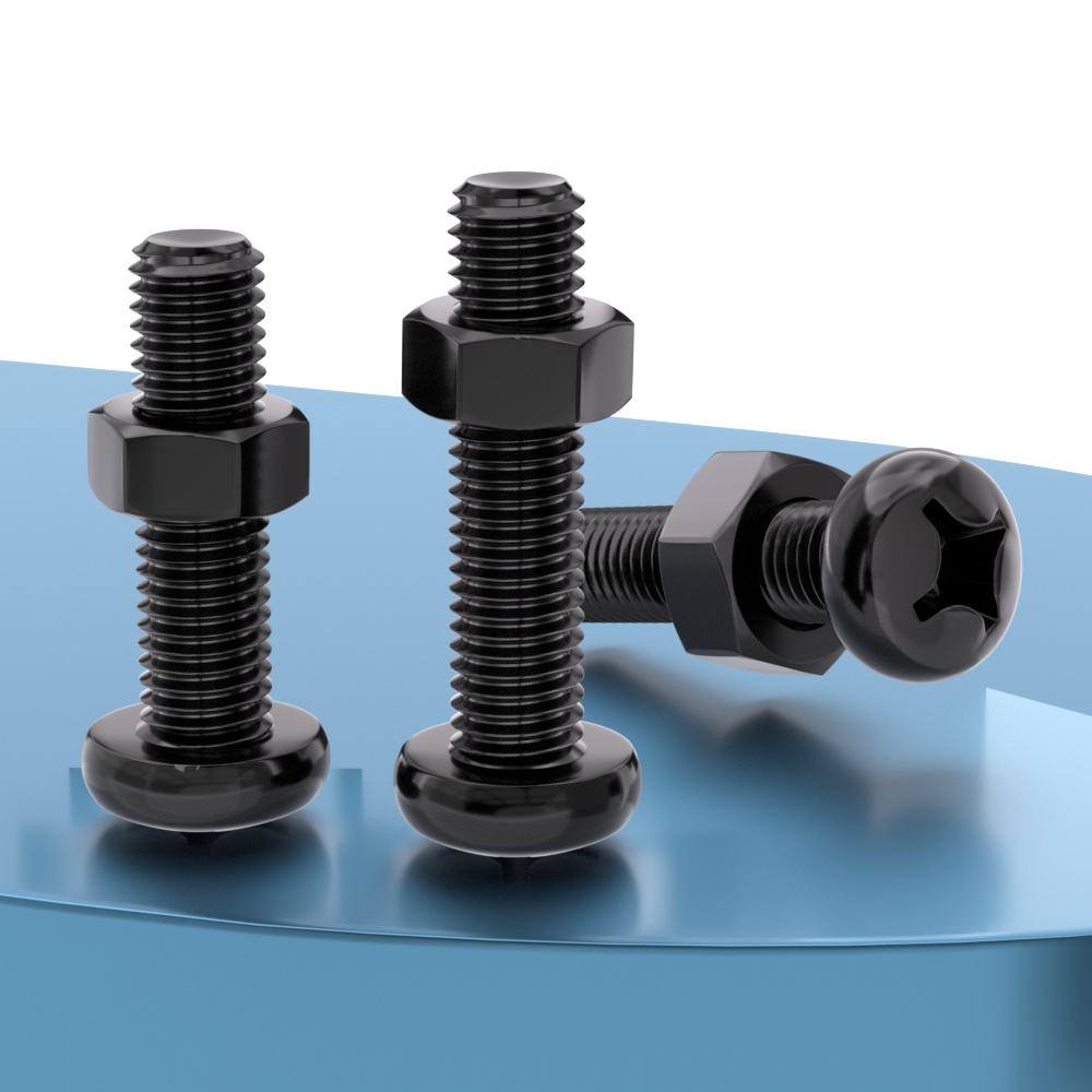 级镀黑锌十字圆头螺丝母
