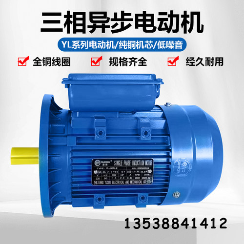 拓速YL系列单相220V两极立式电机交流电动机铜线水泵马达0.37KW-4