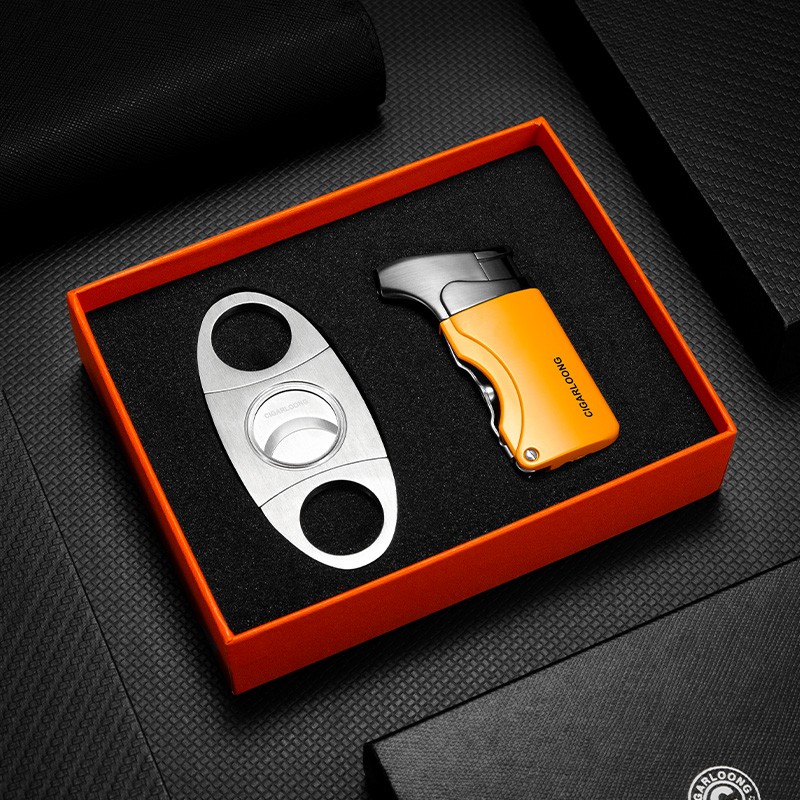 德国雪茄剪刀套装雪茄打火机套装直冲便携不锈钢刀刃带雪茄钻礼品