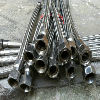 螺纹蒸汽高温丝编软管 L=50CM不锈钢金属软管4分DN15 M22*1.5