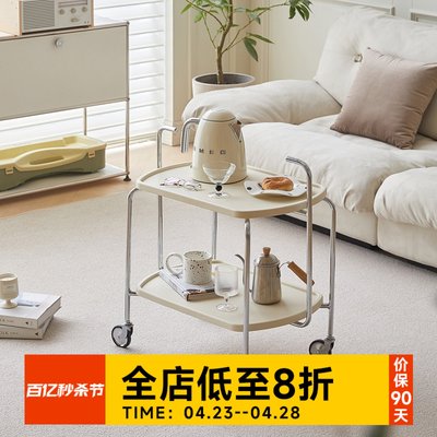 小卡北欧家用沙发边几简约现代推车置物架收纳可移动小户型茶几