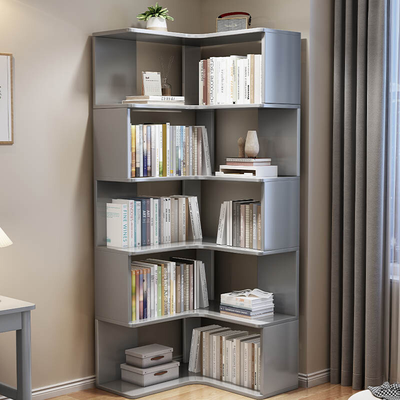 全实木转角书柜儿童书架落地置物架书房家用靠墙角书柜客厅小书柜