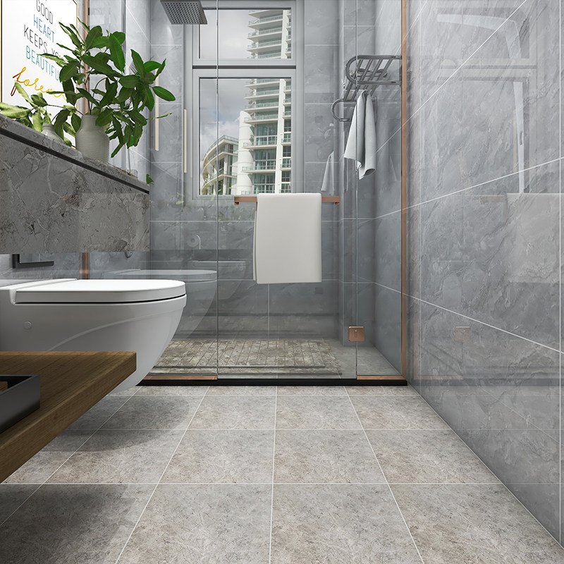 厨房卫生间地砖300x300仿古砖 哑光防滑暖色瓷砖浴室厕所地板砖灰