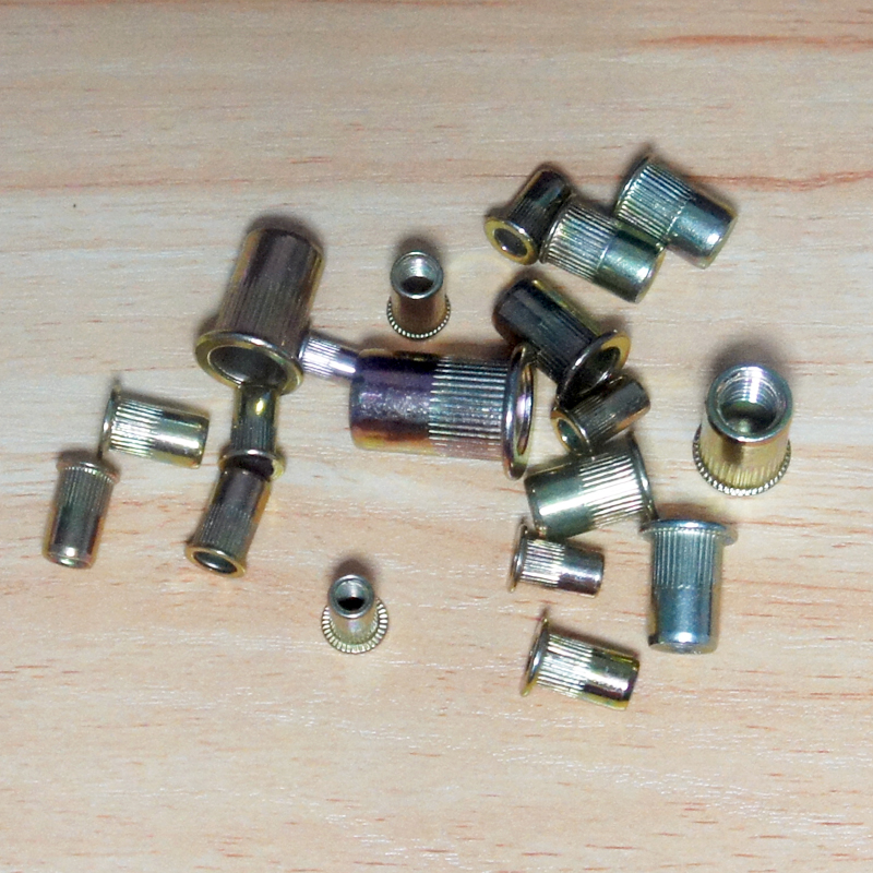 彩锌拉铆螺母拉帽平头柱纹铆螺帽滚花拉铆螺母M3M4M5M6M8M10M12