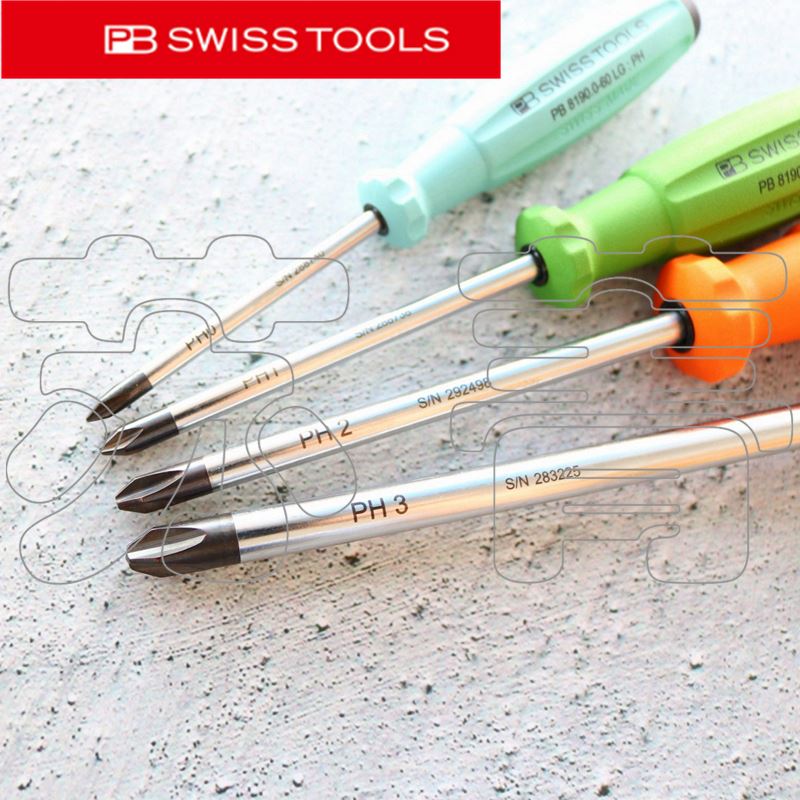 瑞士原装PB SWISS TOOLS彩色十字螺丝刀套装 单把PB 8242/8190 RB