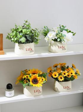 仿真花书架摆件办公室墙面花艺装饰品家居客厅柜子绿植布置工艺品