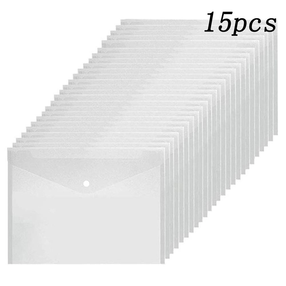 15pcs/set Transparent Plastic A5/A4 Folders File Bag Teacher