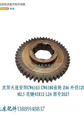 沈阳大连机床CW6163 CW6180齿轮 Z46 M2.5 L24 45*12 2027