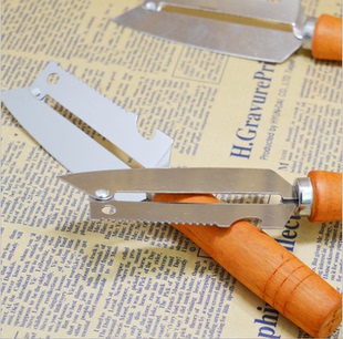 家用水果削皮刀不锈钢刮皮刀果蔬刨子刮皮器木柄蔬菜去皮器削皮器