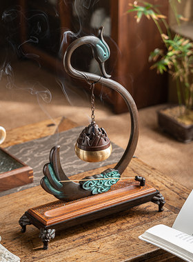 仙鹤香炉茶道盘檀熏焚器