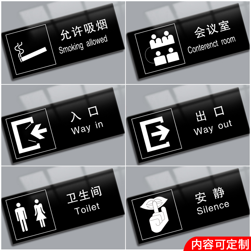 亚克力墙贴标识牌出口入