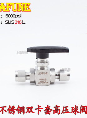 不锈钢SUS316L高压6000PSI BV-1/8OD双卡套仪表球阀 替代Swagelok