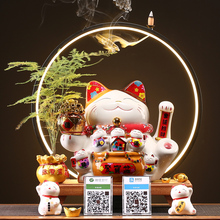 特大号招手招财猫摆件创意店铺开业礼品收银台酒店自动摇手发财猫