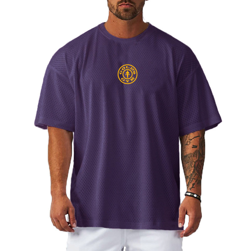 Men's T-shirt运动短袖男士健身T恤速干透气欧美Oversized肌肉服图片