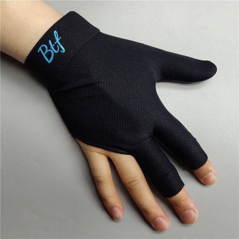 英国btf蝴蝶台球手套三指冰丝舒适超轻薄弹性左右手大码L超大码XL