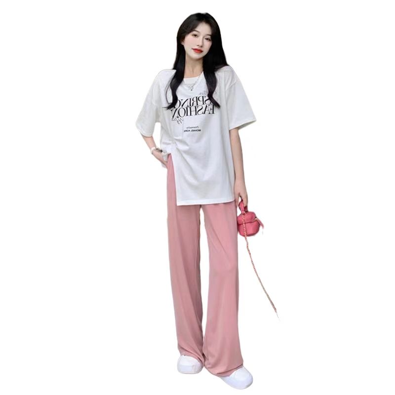 夏季哺乳衣套装辣妈款外出时尚纯棉喂奶上衣阔腿裤产X后哺乳两件