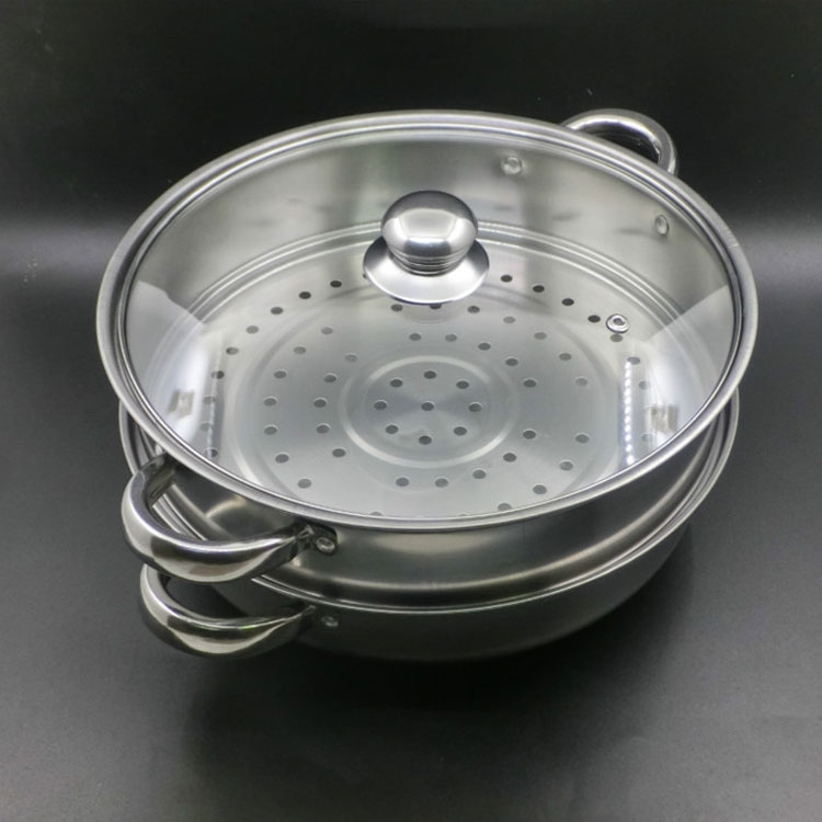 不锈钢蒸锅加厚双层二火