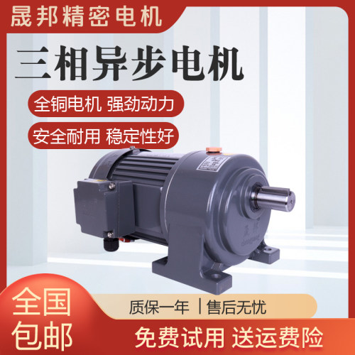 晟邦齿轮减速机单相220v卧式马750W电机400w立式三相异步三相380