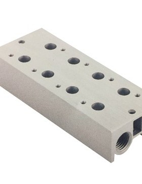 SNS神驰汇流板3V210-08底座电磁阀底板3V200M-5汇流排连接板阀板