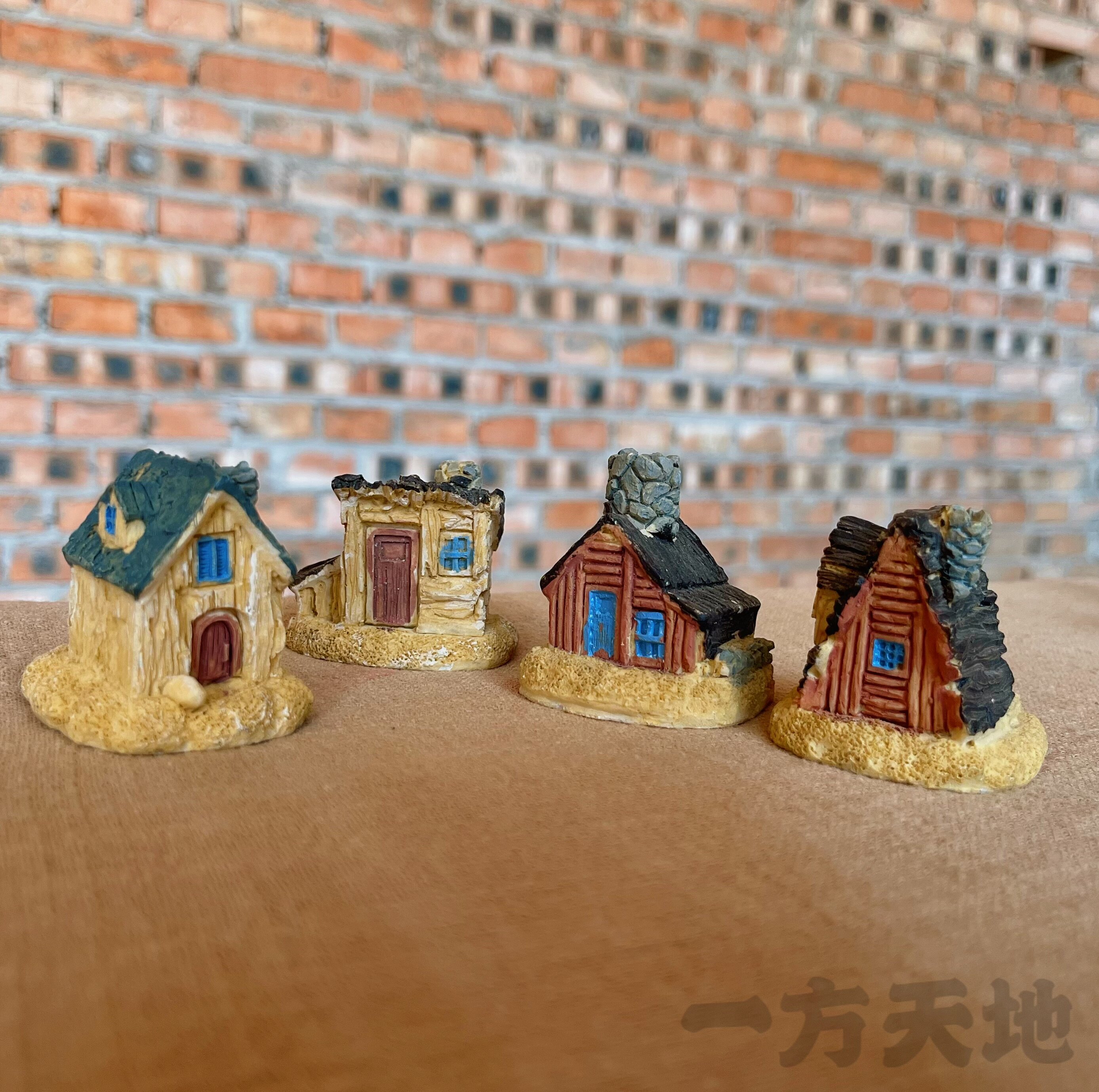 场景模型仿真微缩迷你小房子茅草屋木屋微景沙盘道具造景装饰摆件