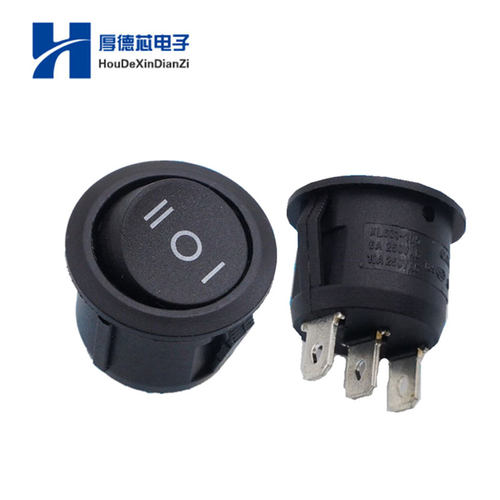 迷你3针圆黑色SPDT ON-OFF摇臂开关管接