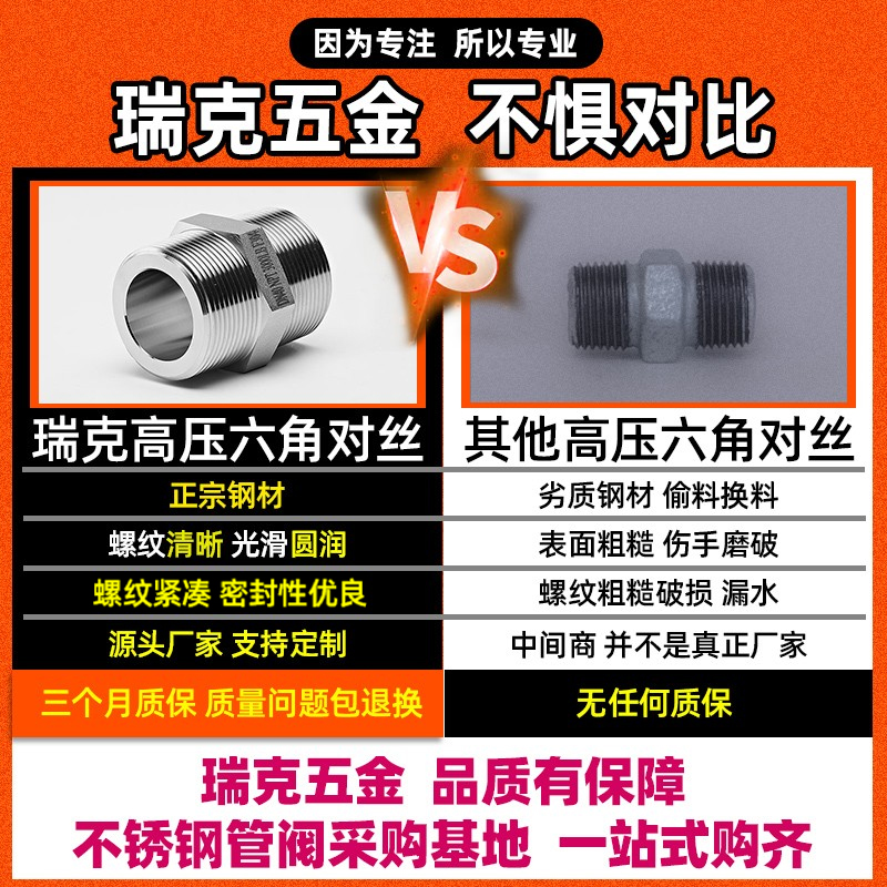 不锈钢六角对丝耐高压管