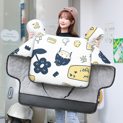 适用雅迪电动车防寒挡风被冬季加绒加厚小型电瓶摩托车防风罩女