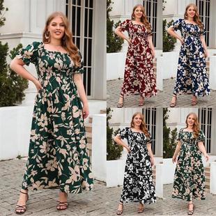 vacation dress Bohemian Big dress大码 casual elegant 裙 Women