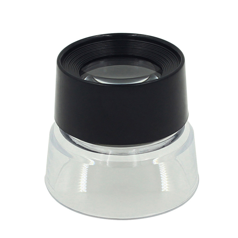 台式10倍30mm圆筒亚克力光学放大镜塑料筒形桌面摆件放大镜