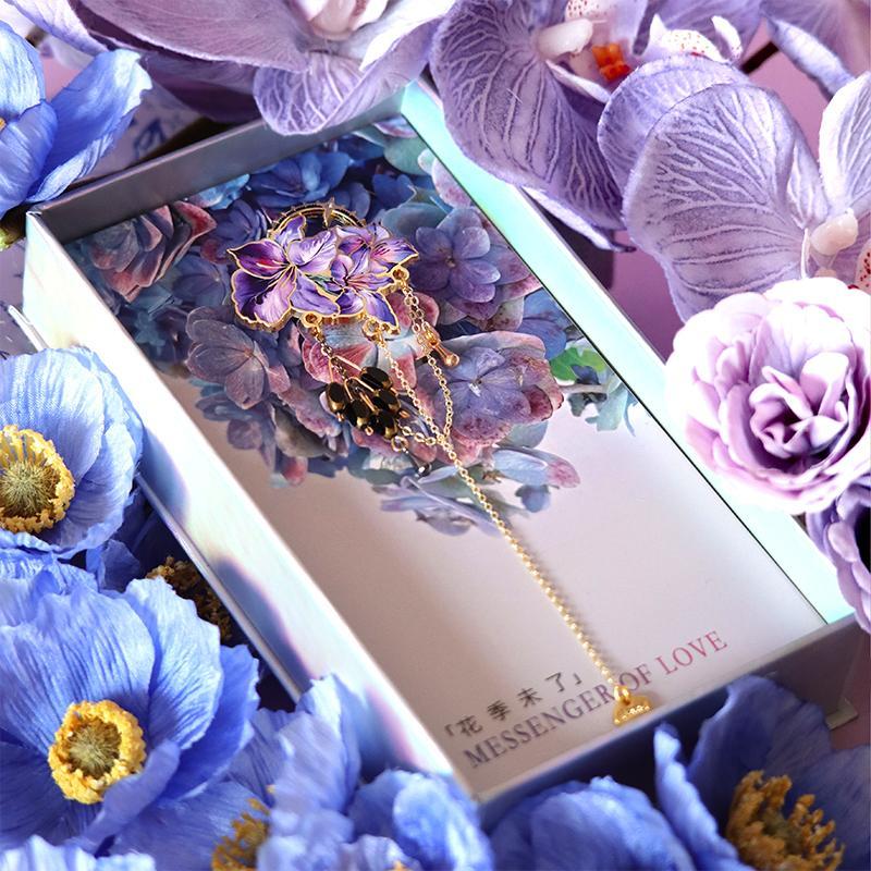 鸢尾花胸针梵高礼盒教师