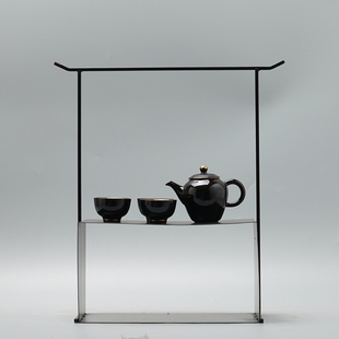新中式 饰品 铁艺茶壶摆件茶室茶几软装 摆设样板房间酒店会所创意装