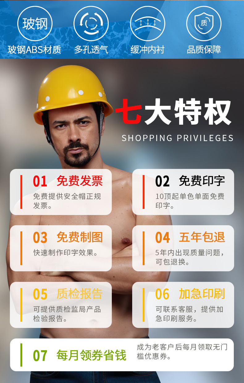 林盾安全帽工地头盔施工领导国标加厚建筑工程车间定制logo印字