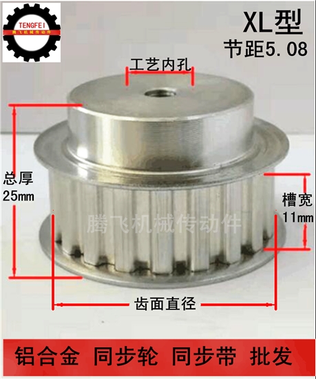 11宽 同步轮 XL19齿 XL20齿 XL21齿 XL22齿 XL23齿 XL24齿 XL25齿
