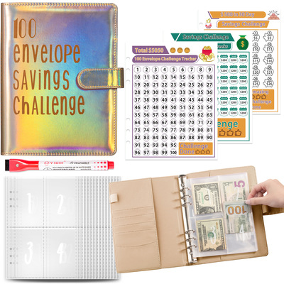 100EnvelopeChallenge book saving cash binder money organizer
