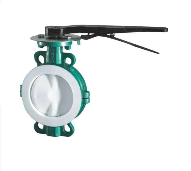 D71F46-16C全衬四氟手动蝶阀对夹衬氟蝶阀DN50 65 80 100 150 200