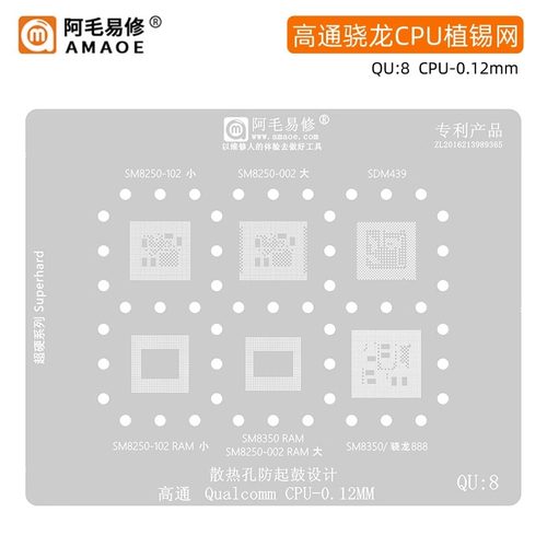 阿毛易修/QU8植锡网/SM8250/SDM439/SM8350/高通骁龙888/CPU钢网