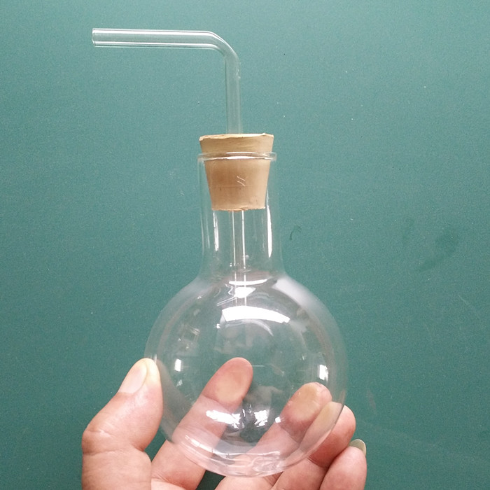 圆底烧瓶形玻璃配导管打