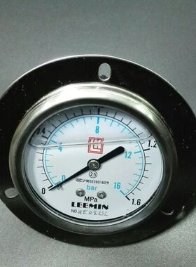 63MM  Leemin 轴向带边耐震压力表  ytn-63iv 0-1.6mpa 16bar黎明