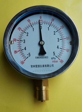 膜盒压力真空表 YEZ-100 +-5kpa  100mm m20x1.5 正负压力表