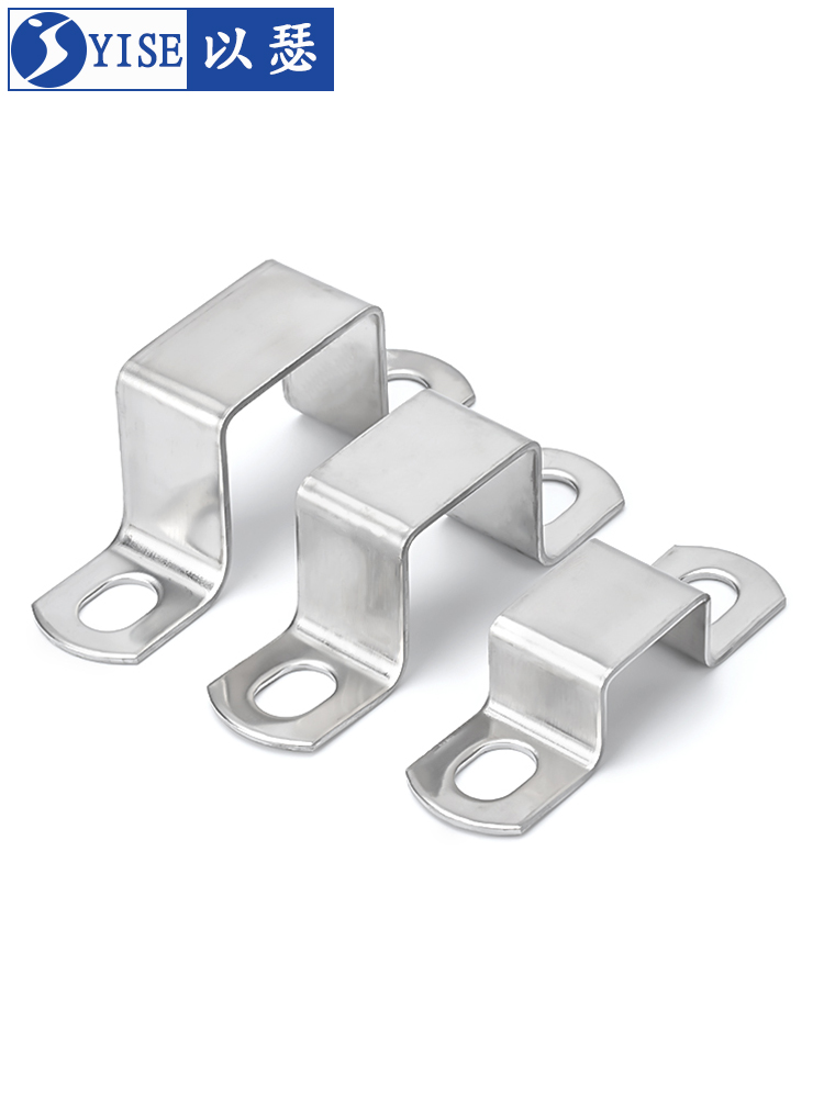304不锈钢方卡方形卡方管卡扣抱箍欧姆直角支架卡箍U型管卡骑马卡