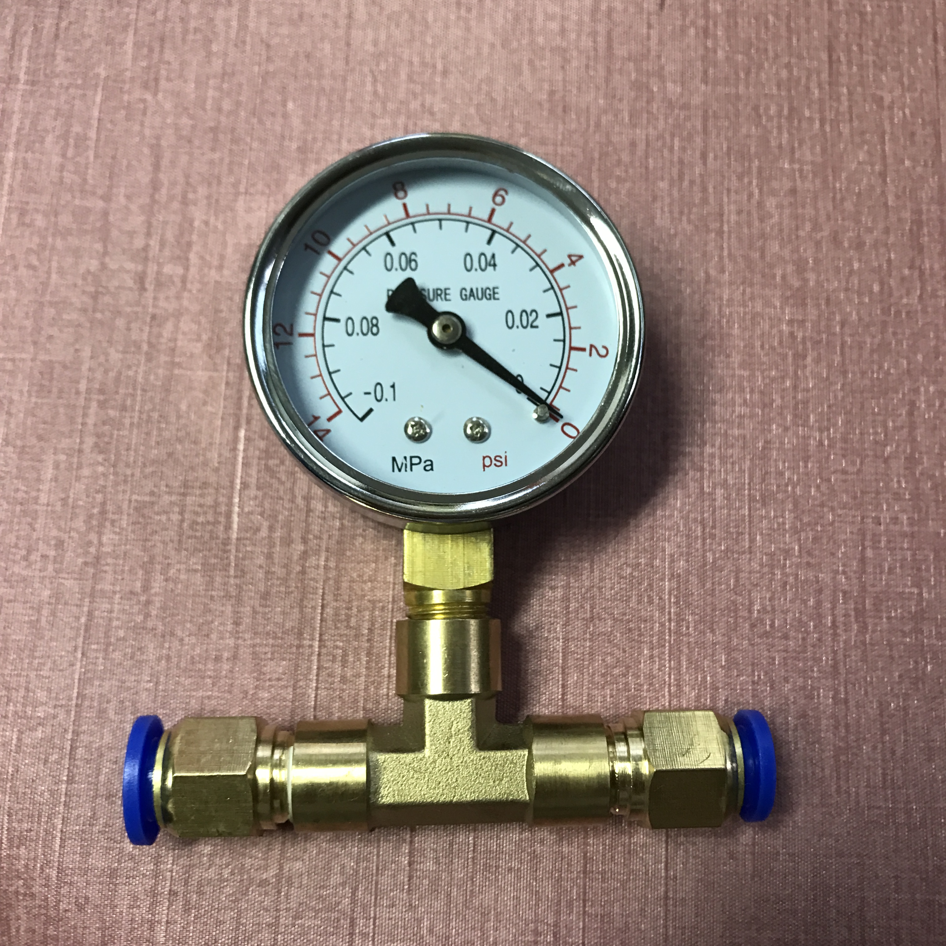 真空表带铜三通接头快插