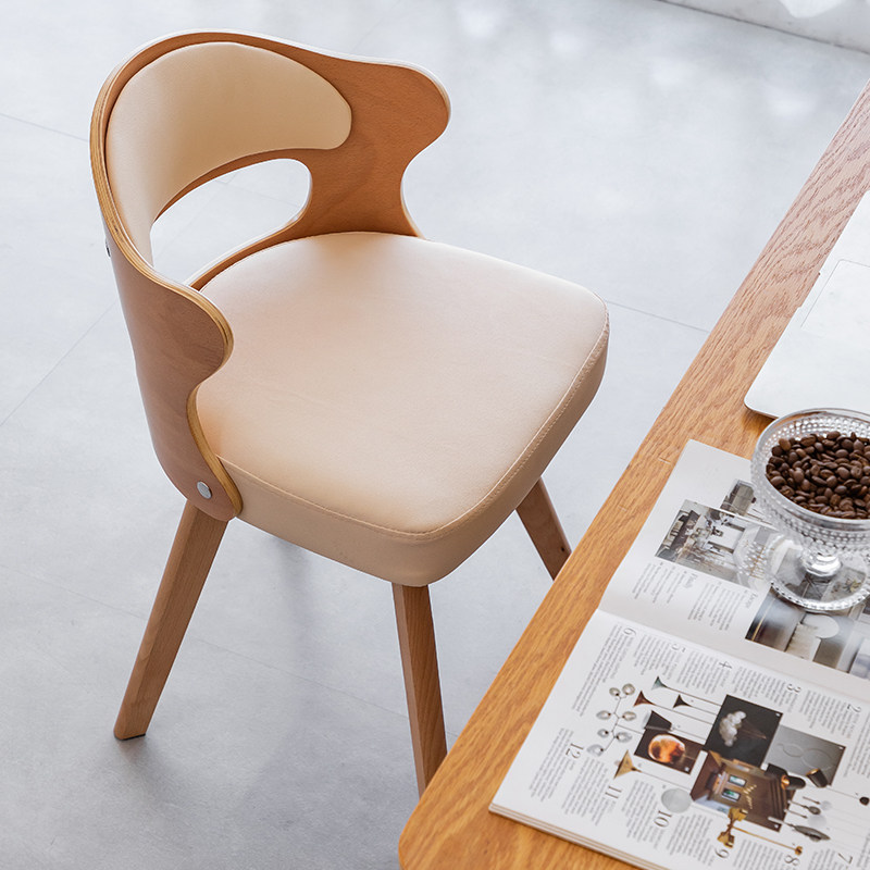 实木家用旋转电脑椅学生书桌椅简约小型小巧写字椅靠背餐椅座椅子