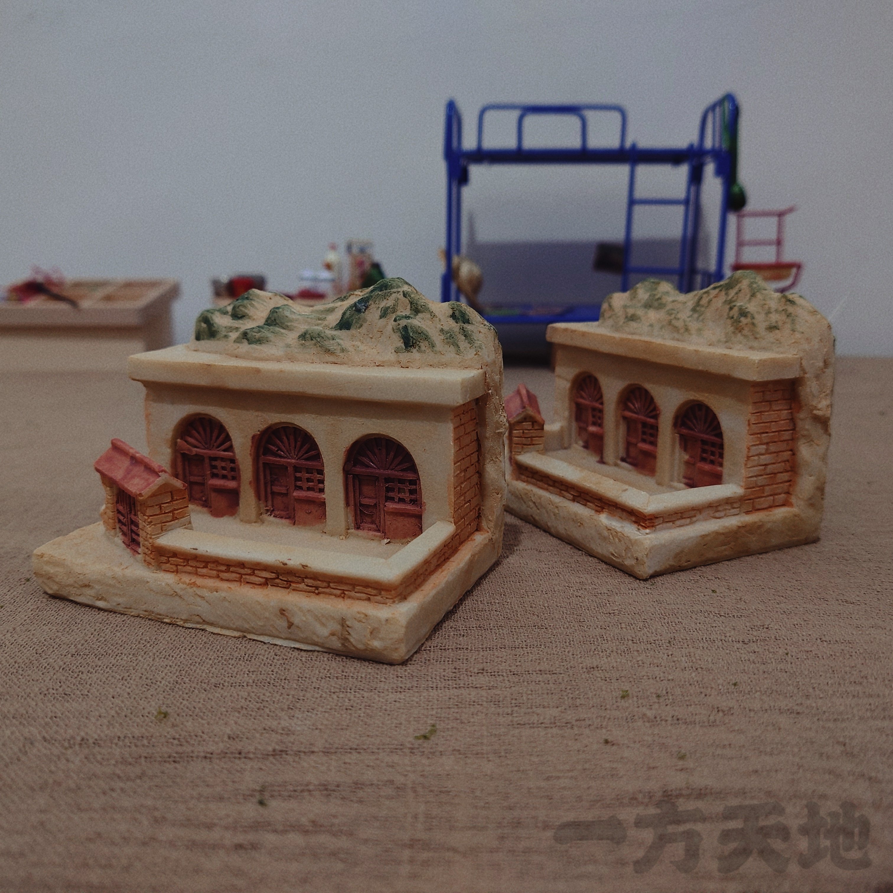 场景模型仿真微缩陕西延安古建筑房子迷你小窑洞微景沙盘道具摆件