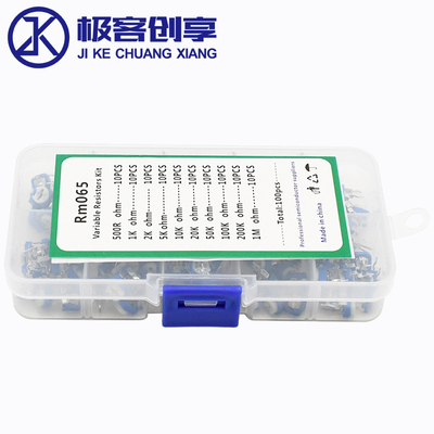 卧式RM065蓝白电位器500R-1M 1K 2K 5K 10K 20K 50K 100K可调电阻