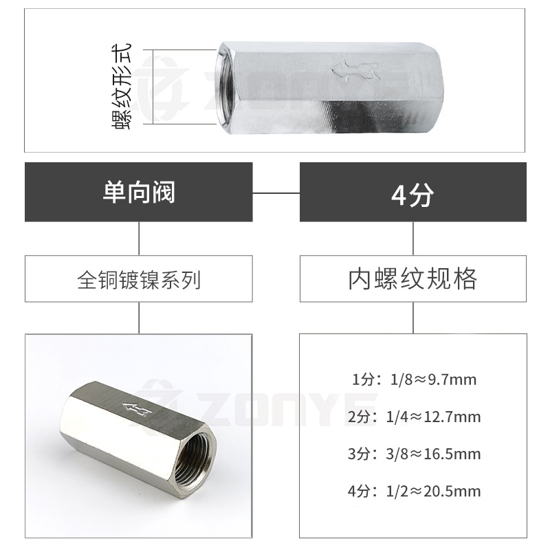 气动单向阀止回逆控制分