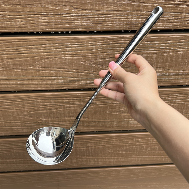 【天花板】304不锈钢家用长柄盛汤勺子火锅勺大号粥勺加深厚实