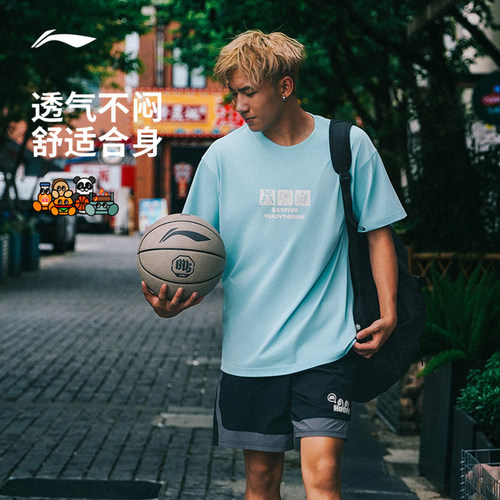 李宁短袖T恤反伍个性宽松