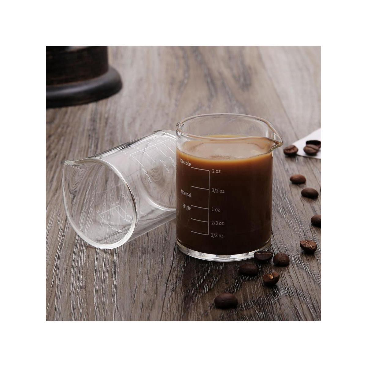 新品意式浓缩杯 带刻度shot杯 单嘴咖啡盎司杯 玻璃量杯70ml