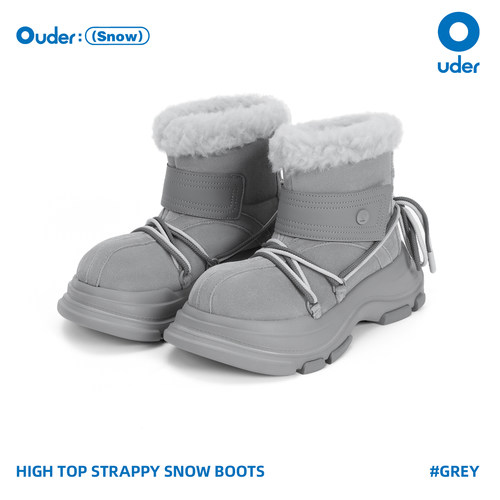 Ouder绑带加绒保暖雪地靴